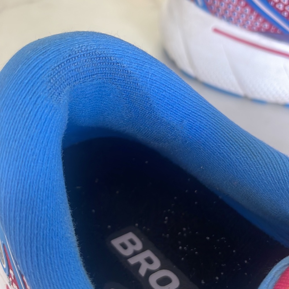 Brooks Ghost 14 Running Shoes Blue & Pink Graffiti Size 7.5 - Picture 10 of 11